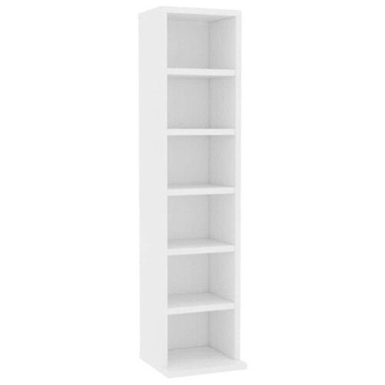 vidaXL CD Cabinet White 21x20x88 cm Particle Board Storage Organizer